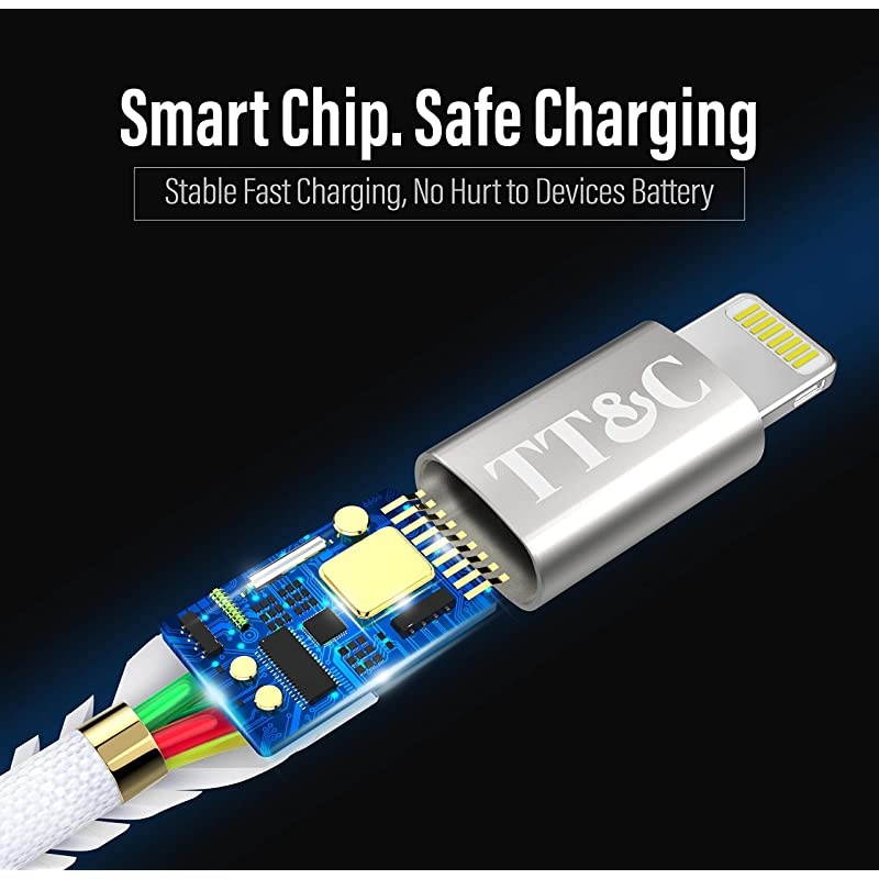 Short iPhone Cable Charger 6 inches Sync and Charging Data Cord Compatible with iPhone 11 XsXs MaxXrX88 Plus77 Plus6s65iPad White 4Pack