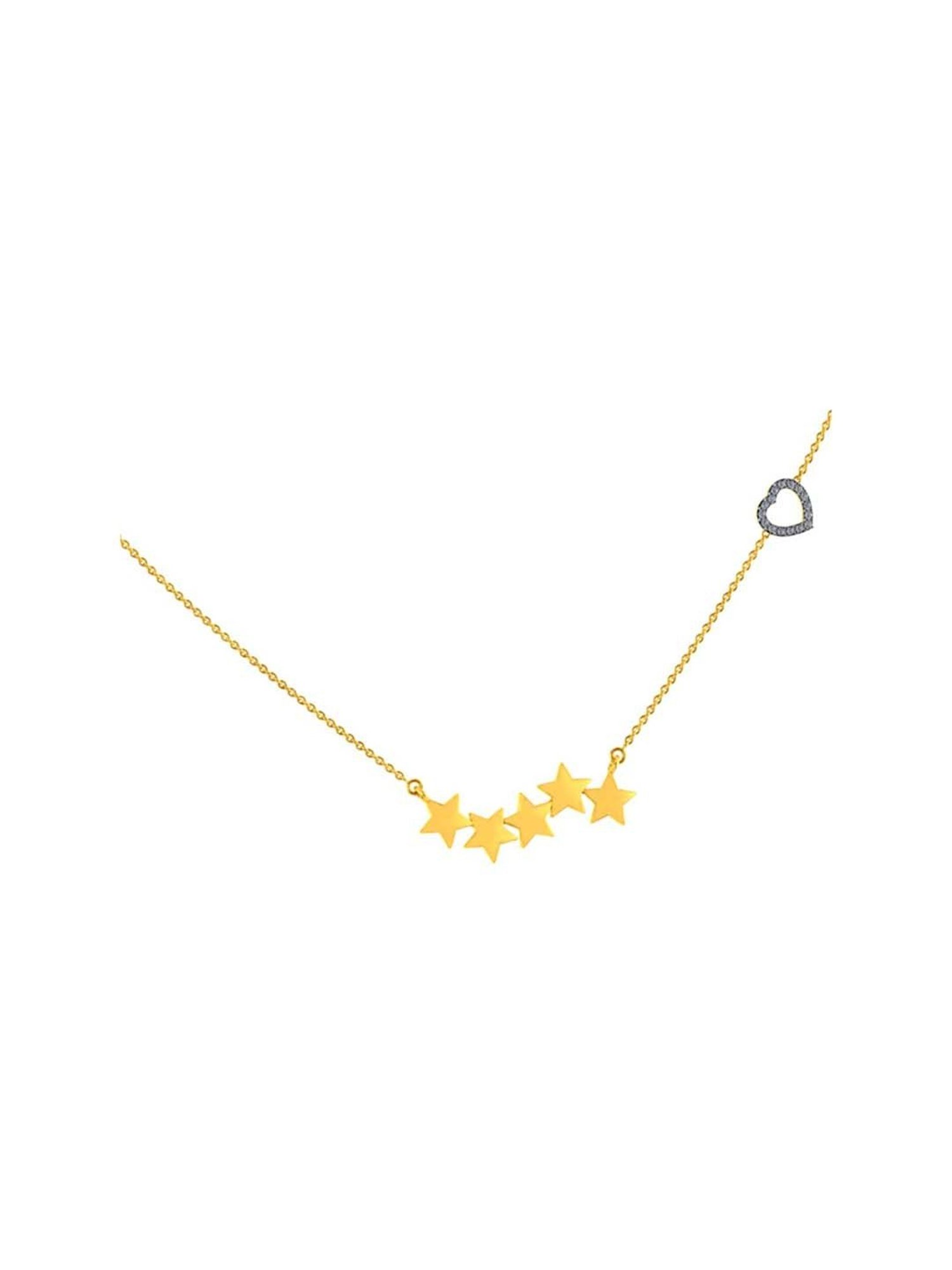 Mia by Tanishq 14 Karat Yellow Gold Two to Tango Diamond Necklace