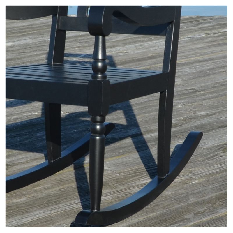 Irving Acacia Slat Rocker - Black