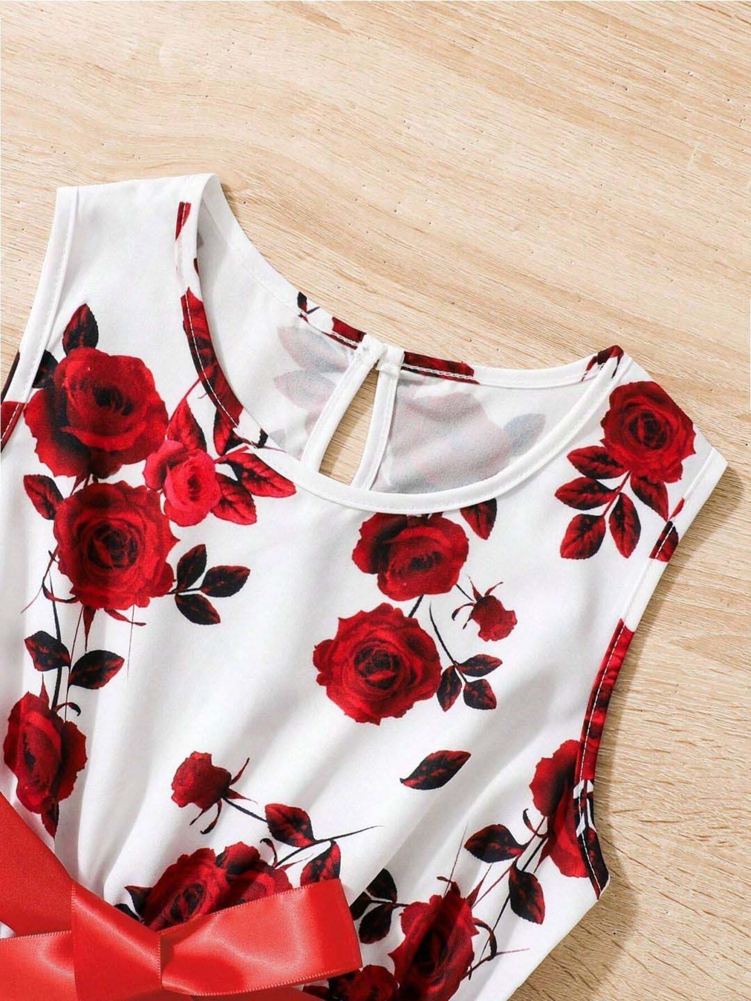 Bolly Lounge Girls Red & White Floral Dress