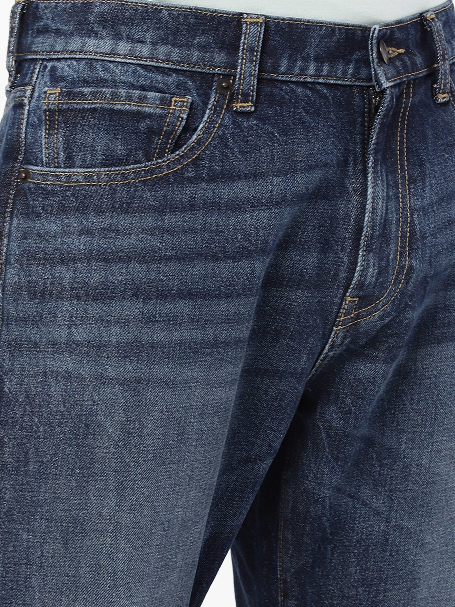 Passion Blue Regular Fit Lightly Washed Jeans