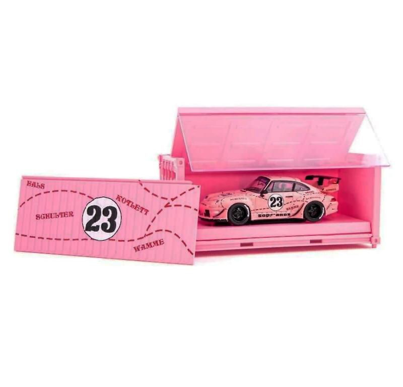 Porsche RWB 993 #23 "Sopranos" with Container "RAUH-Welt BEGRIFF" 1/64 Diecast Model Car by Tarmac Works