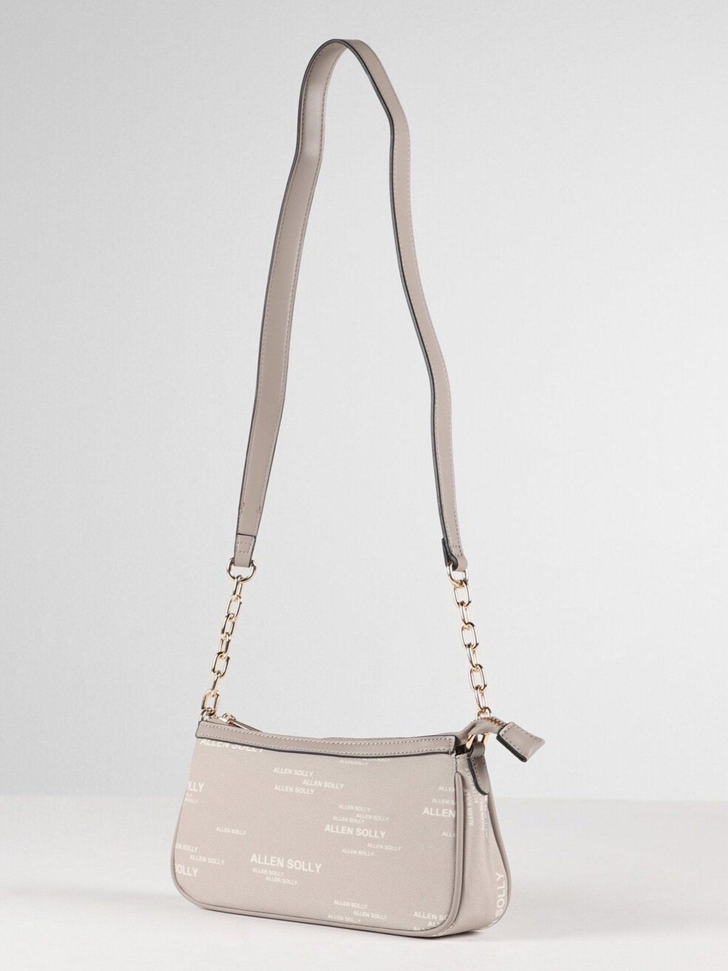 Allen Solly Grey Printed Medium Sling Handbag