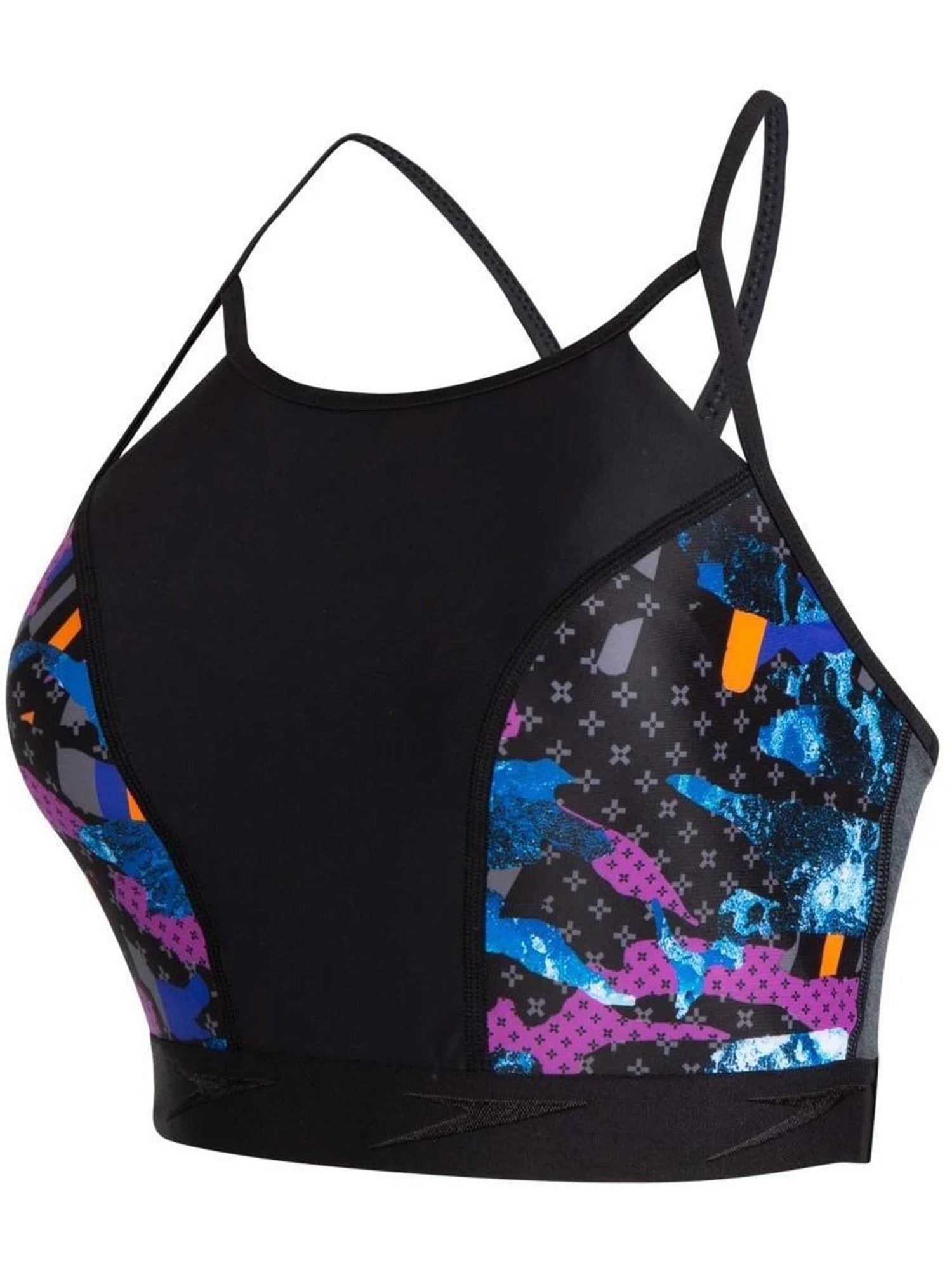 Speedo Black Printed Swimwear Top