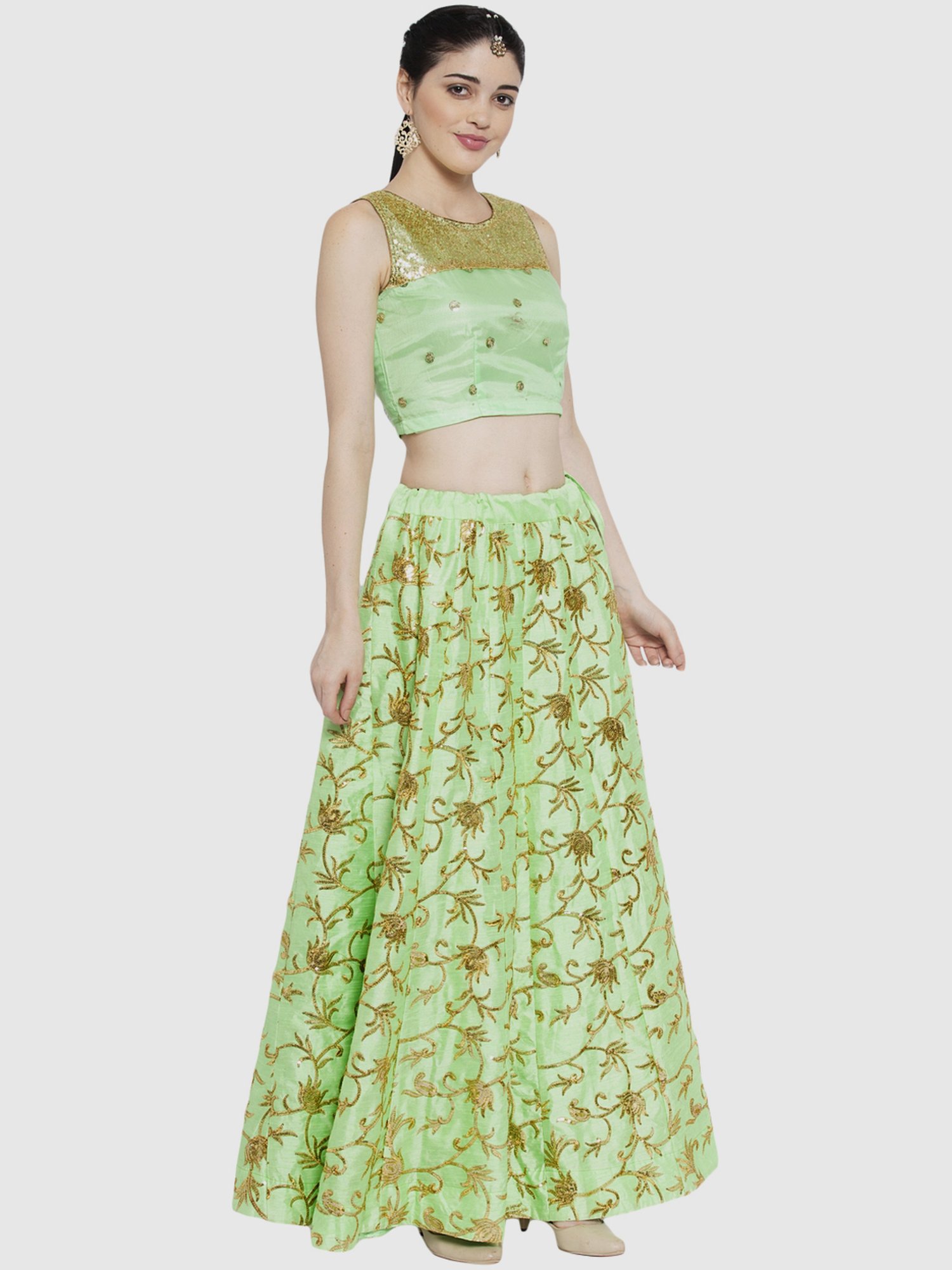 studiorasa Green Embroidered Skirts