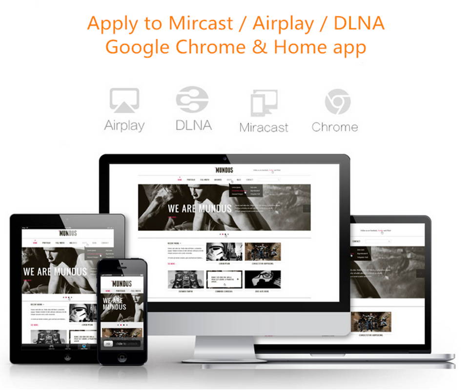 WiFi Display Dongle HDMI 1080P Receiver Wireless Screen Mirroring Adapter for TV from Phone to Big Screen Support Miracast Airplay DLNA for Android/Mac/iOS/Windows