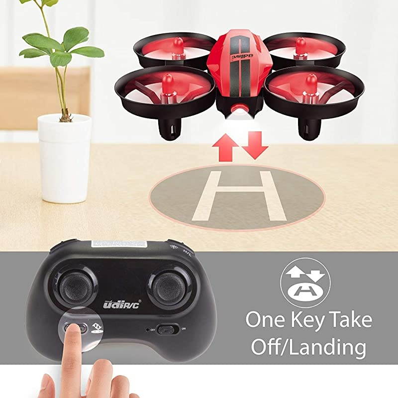 U46 Mini Drone for Kids 24Ghz RC Drones with Auto Hovering Headless Mode Nano Quadcopter Red