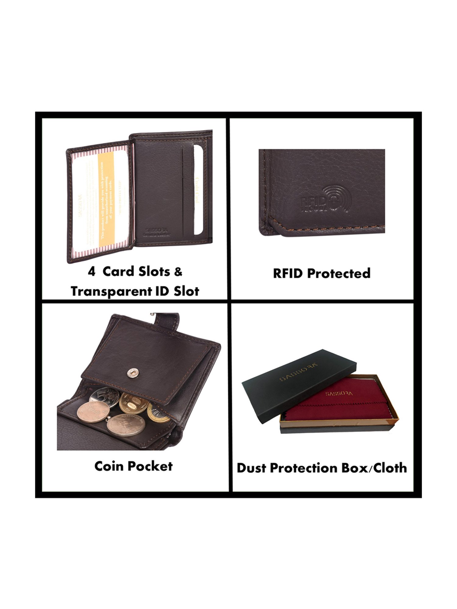 SASSORA Pablo Brown Small Leather Notecase