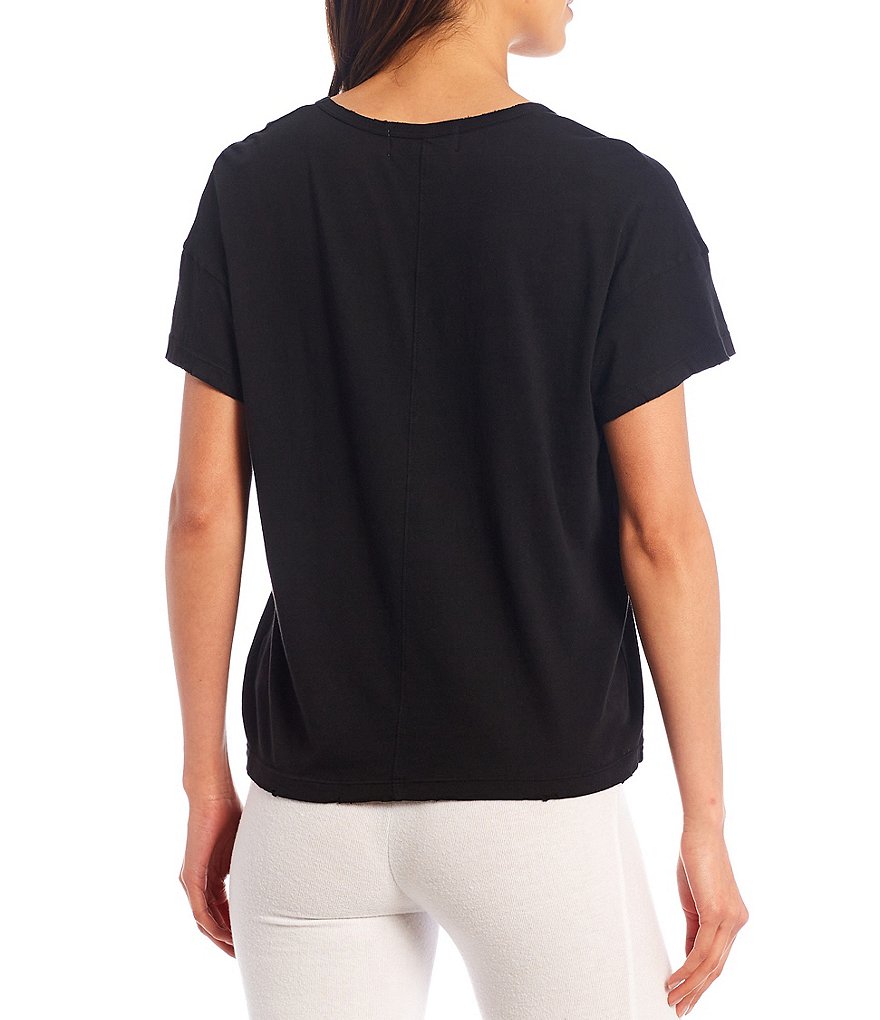 WILDFOX Knit Chrissy V-Neck Short Sleeve Coordinating Tee