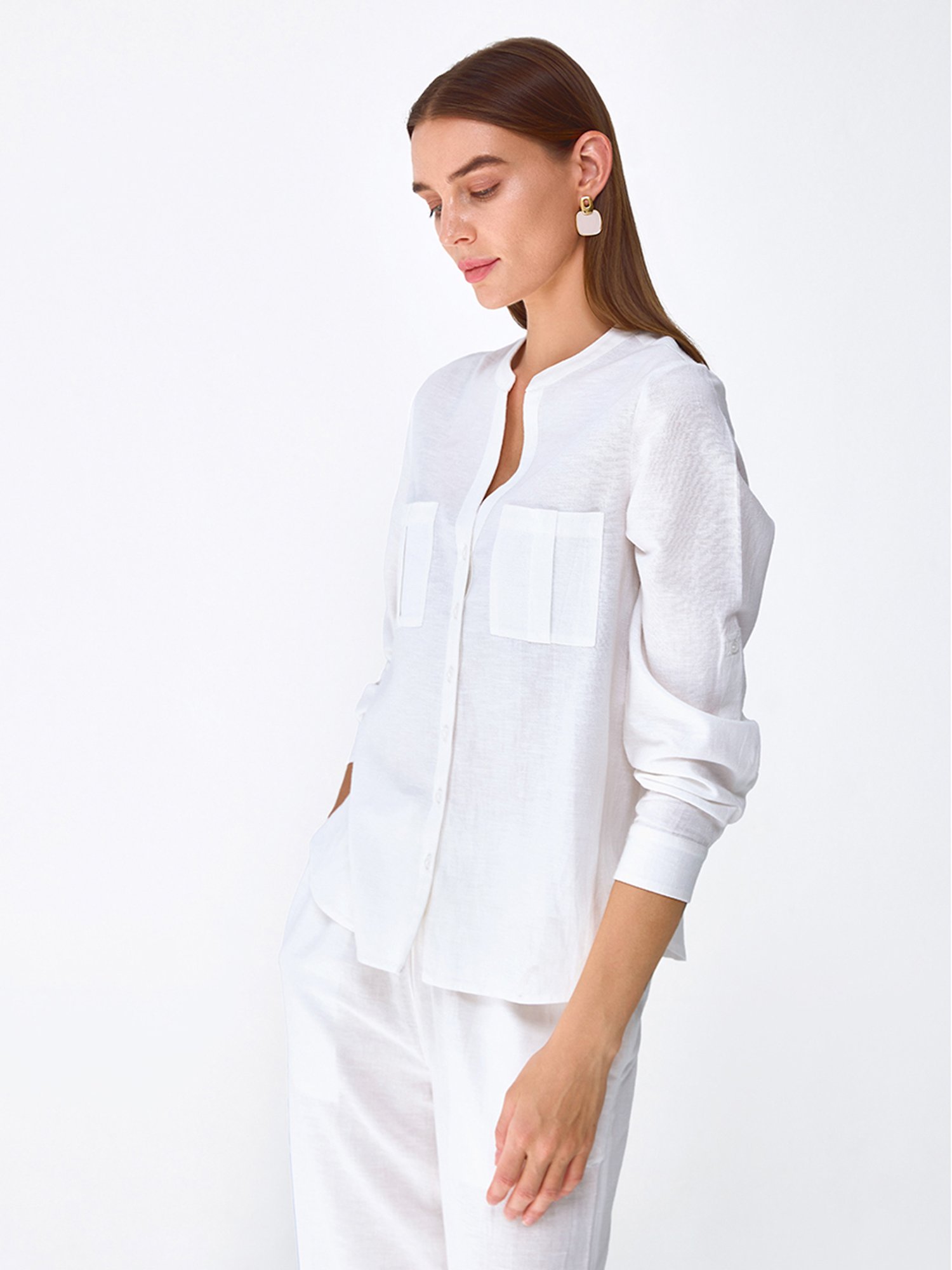 Cover Story White Regular Fit Shirt