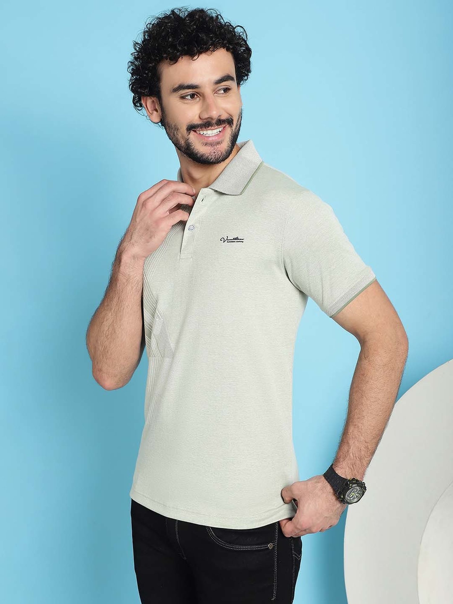 Venitian- Forbidden Clothing Olive Slim Fit Printed Polo T-Shirt