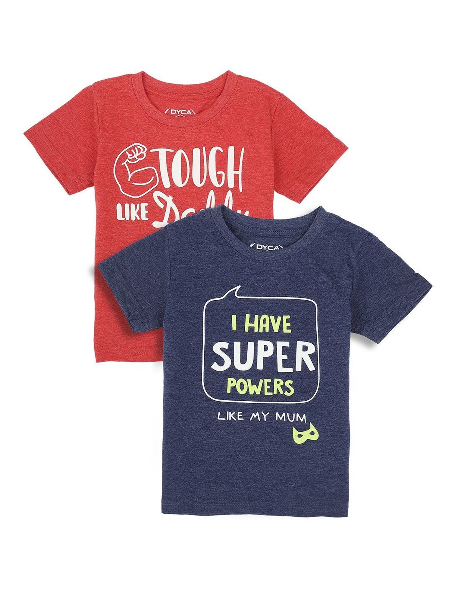 Dyca Kids Red & Navy Printed T-Shirt (Pack Of 2)