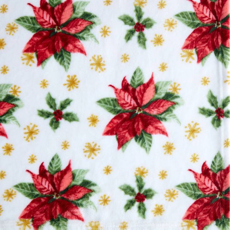 50"x60" Pointsetta Fun Printed Throw Blanket Red - VCNY