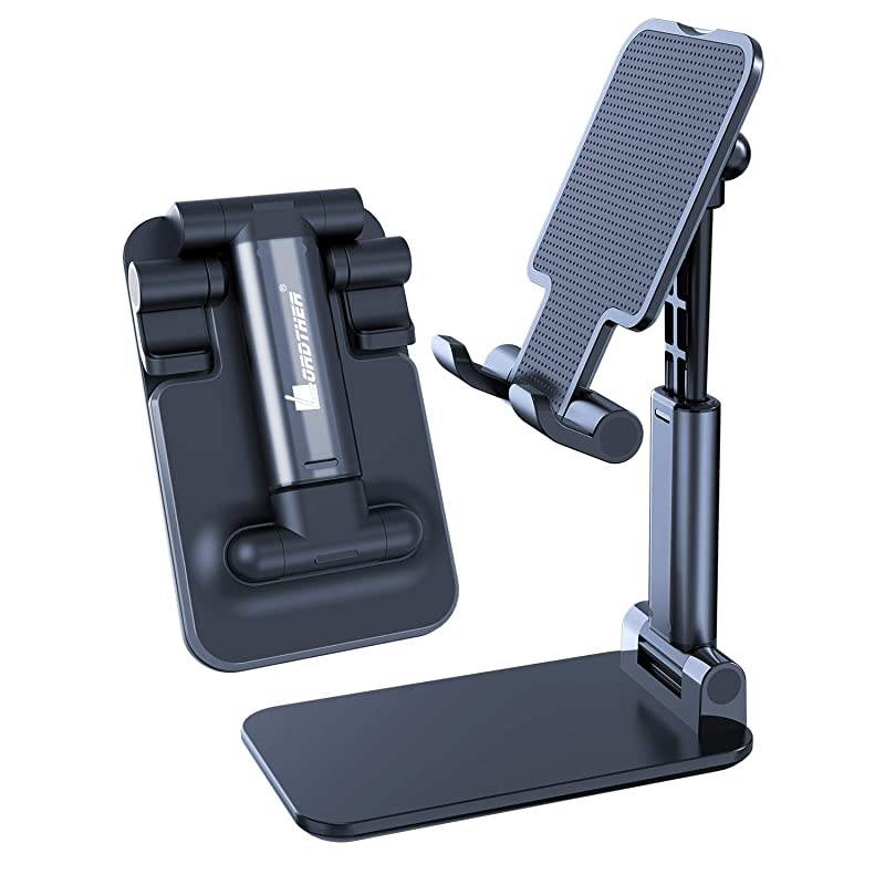 Cell Phone Stand, Multi-Angle Adjustable Desk Cellphone Stand Compatible with iPhone 11 Pro Max 11 Pro 11 Xs Max XR X 8 7 6 6S Plus SE 5 5S,Android Smartphone (Black)