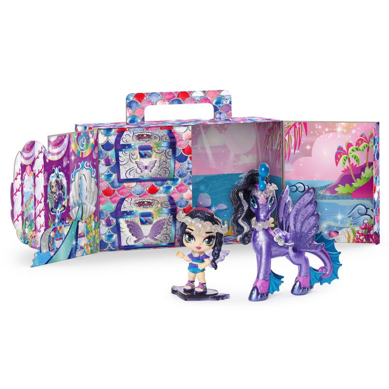 Hatchimals Pixies Riders Black Glitter Lily Pixie & Seastallion Glider Hatchimal Set with Mystery Feature