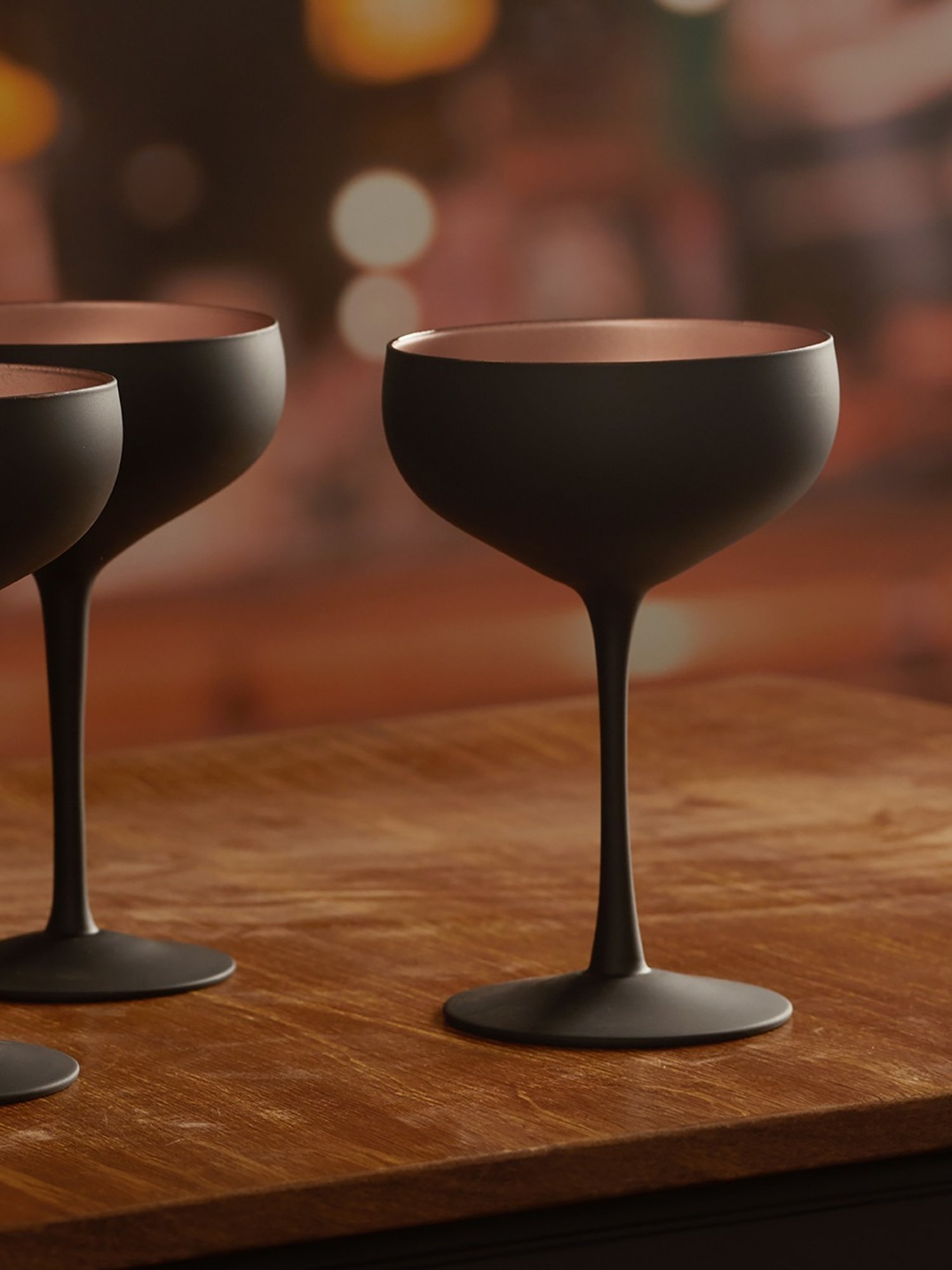 Trovea's Black Glass Cocktail Glass - Set of 2