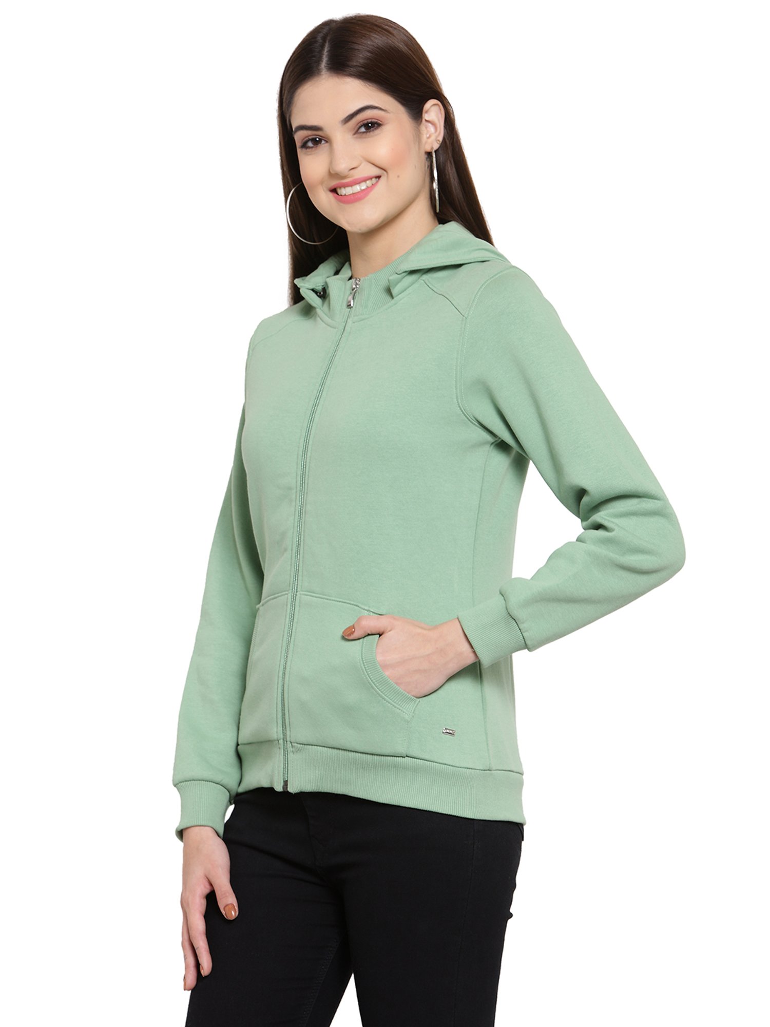 Juelle Light Green Hooded Sweatshirt