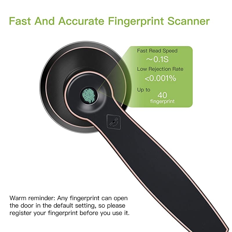 Smart Fingerprint Door Lock - Biometric Door Knob Keyless Entry Door Locks for Homes/Apartments/Office/AirBnB/Hotels
