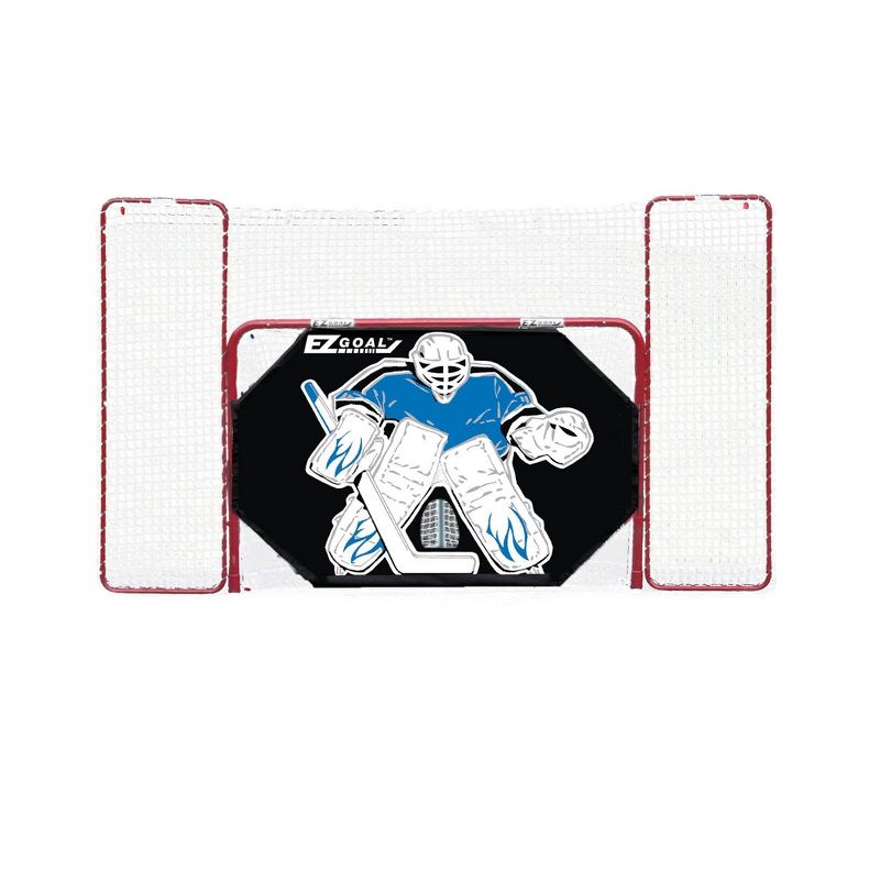 EZ Goal Folding Hockey Training Goal Net w/ Backstop, Targets, & Shooter Tutor