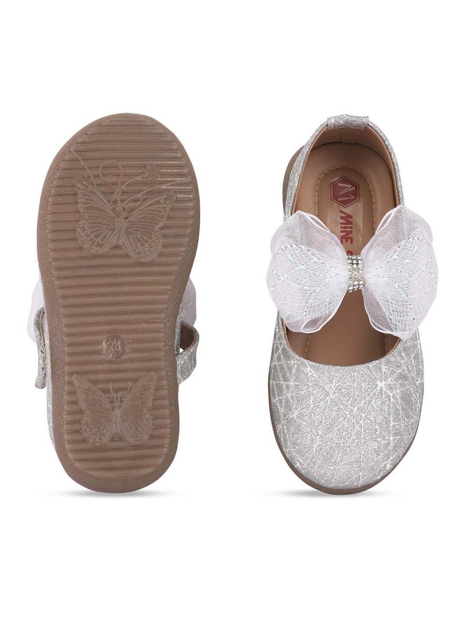 Minesole Kids Silver Mary Jane Shoes