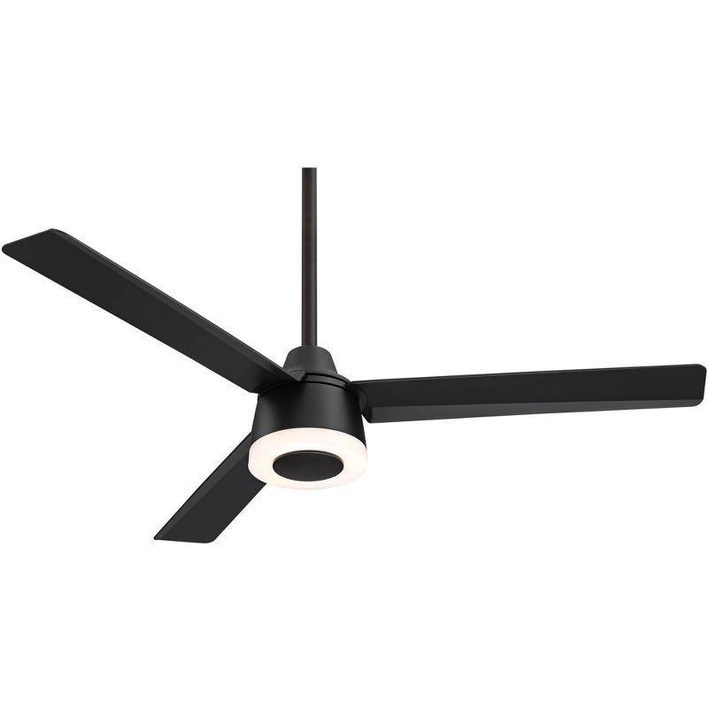 50" Casa Vieja Modern Outdoor Ceiling Fan with Light LED Dimmable Remote Matte Black Damp Rated for Patio Porch