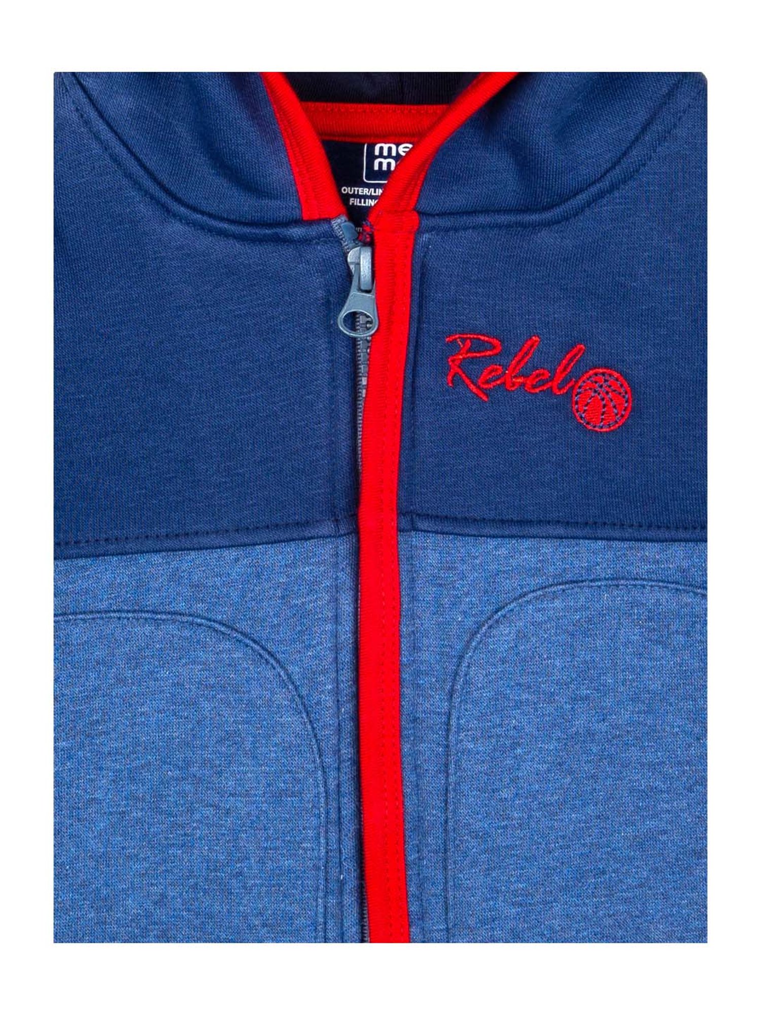 Mee Mee Kids Blue Color Block Pattern Hoodie