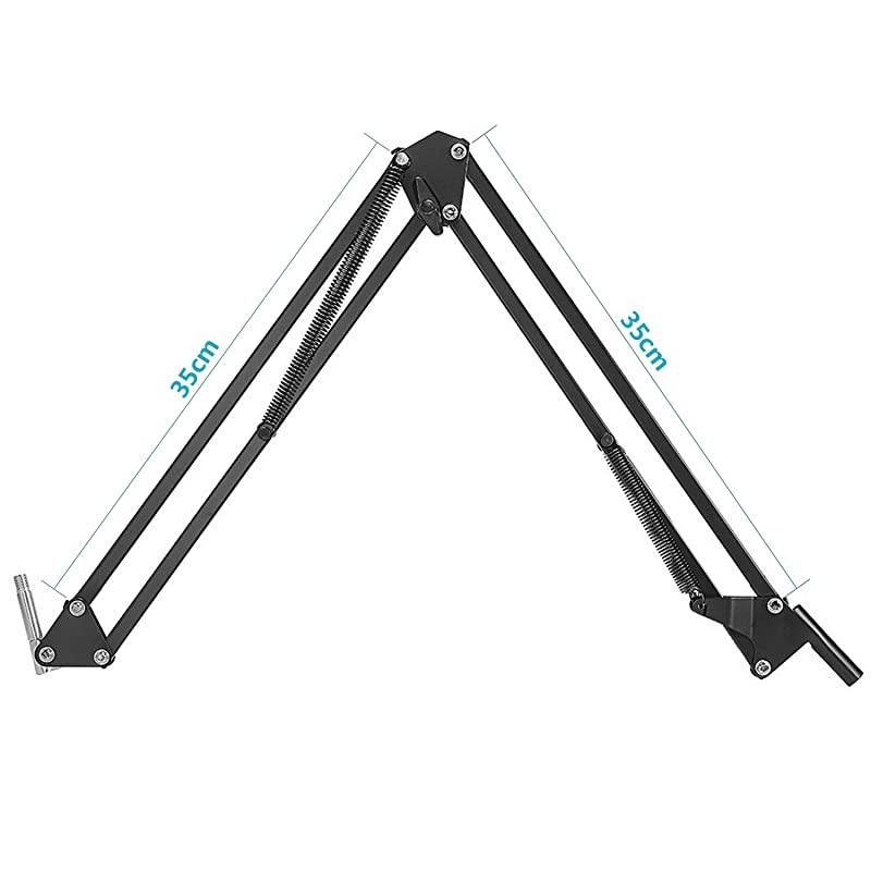 NW-800 Silver Professional Studio Broadcasting Recording Condenser Microphone & NW-35 Adjustable Recording Microphone Suspension Scissor Arm Stand with Shock Mount and Mounting Clamp Kit