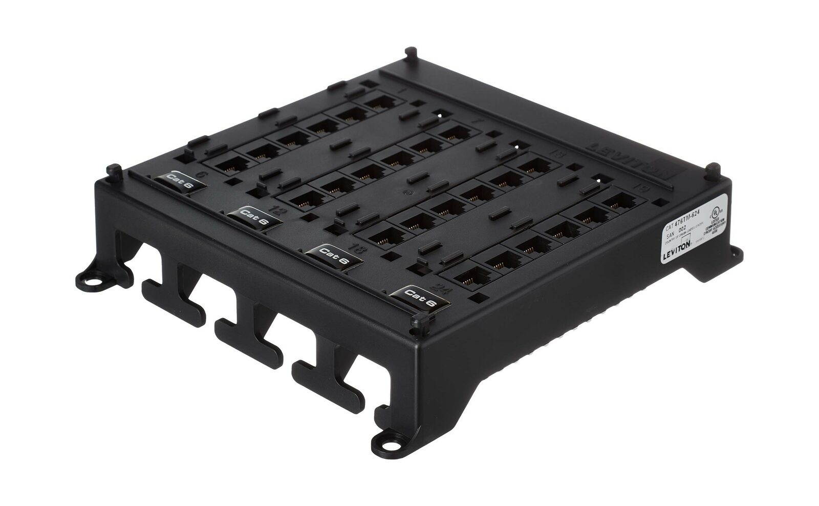 Leviton 476TM-624 Twist and Mount Patch Panel, 24 CAT 6 Ports 24 Port