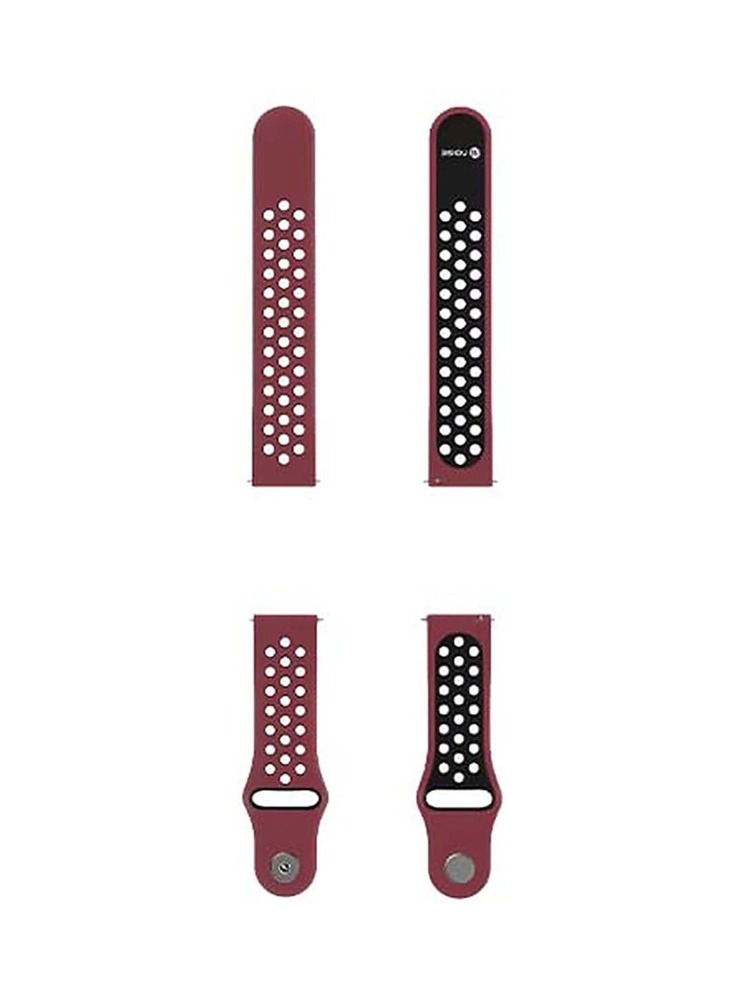 Noise 22 mm (Sport Edition) Double Color Silicone Smartwatch Strap (Wine and Black)
