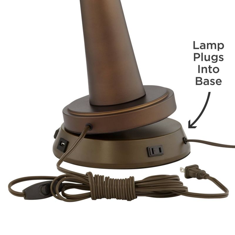 23" Iron/Seeded Glass Axel Farmhouse Industrial Task Lamp (Includes LED Light Bulb) Black - JONATHAN Y