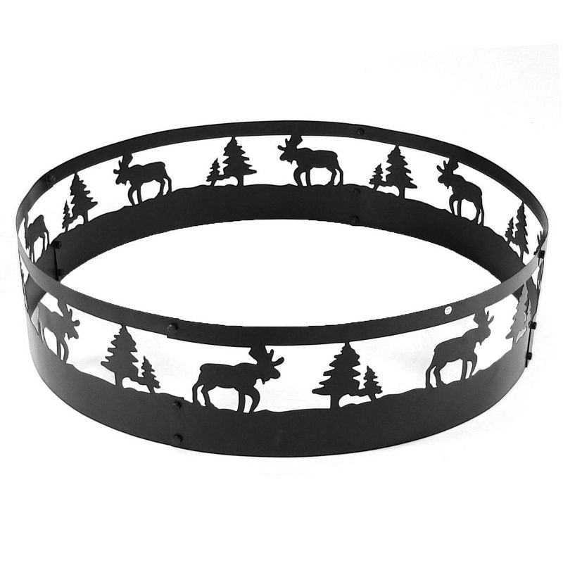 Wild Moose 36" Wood Burning Black Steel - Round - Sunnydaze Decor