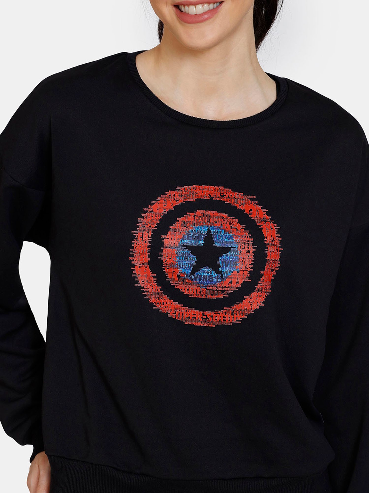 Zelocity by Zivame Black Printed T-Shirt