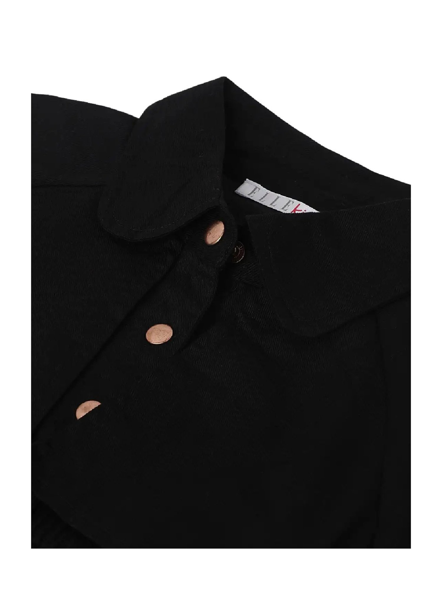 Elle Kids Black Solid Full Sleeves Dress