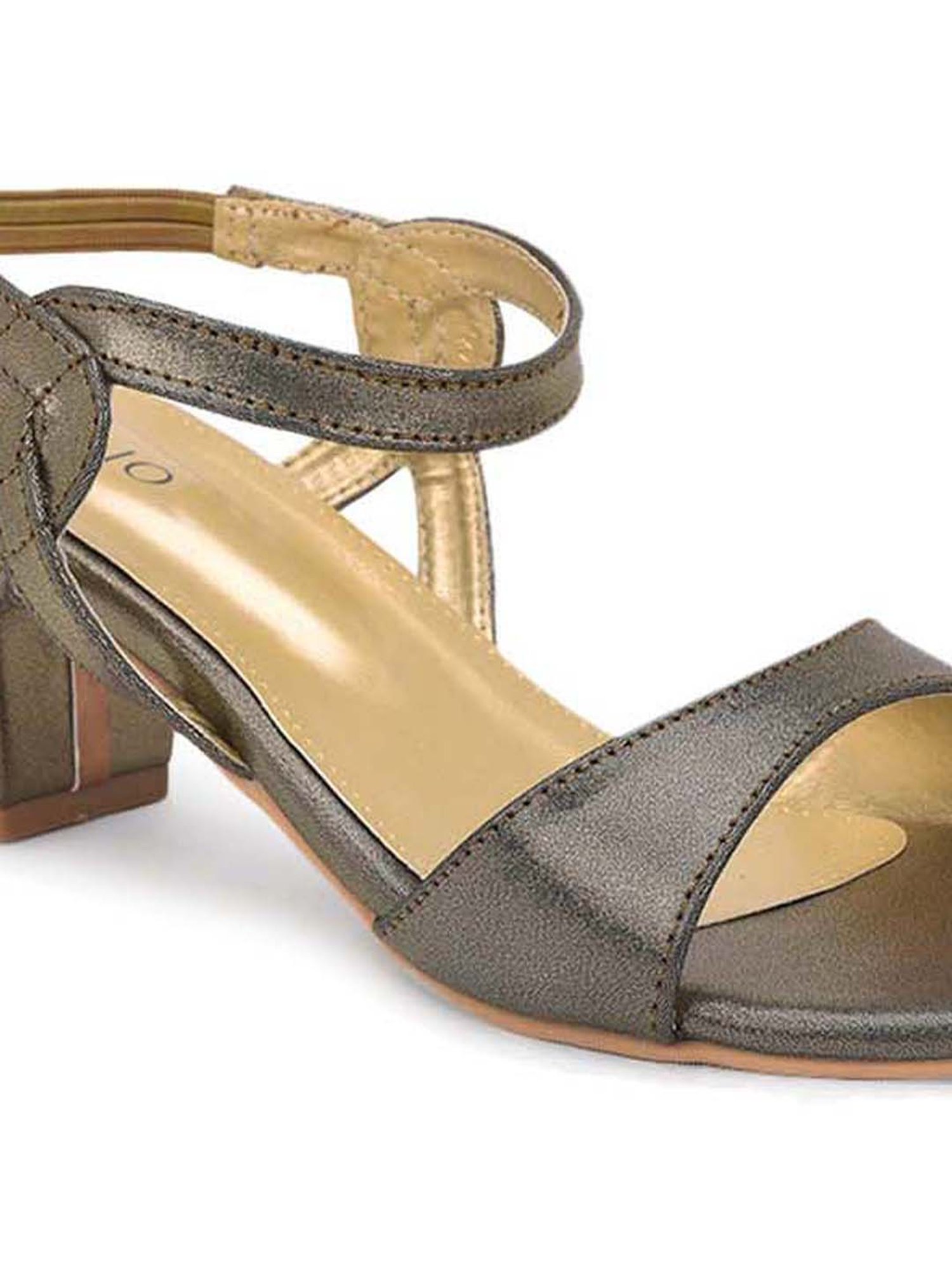 Salario Women's Antique Gold Ankle Strap Sandals