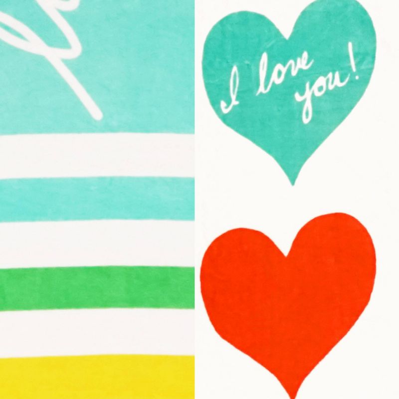 2pk French Love Hearts Striped Beach Towel - ED Ellen DeGeneres