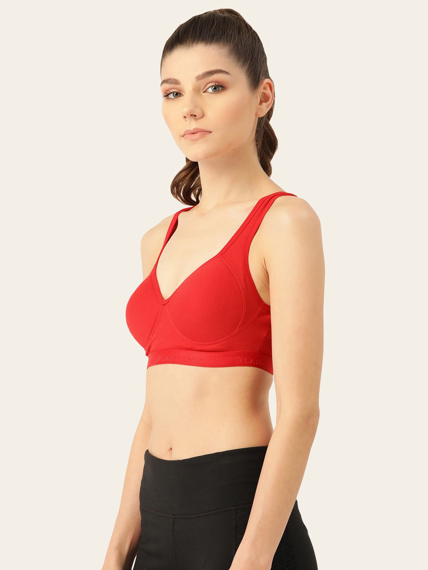 Lady Lyka Multicolor Non Wired Padded Sports Bra (Pack of 2)