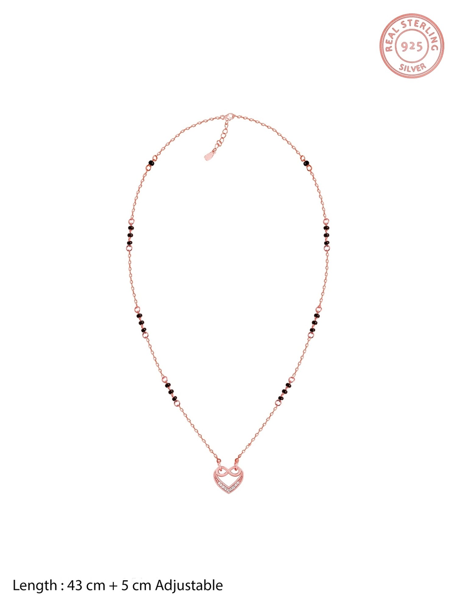 GIVA Love All Around 92.5 Sterling Silver Infinite Love In Heart Mangalsutra