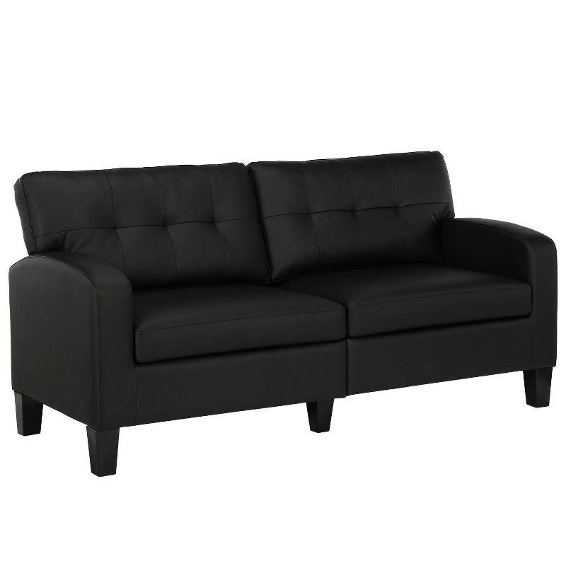 Zakari Faux Leather Modern Sofa with Tufting Black - Dorel Living