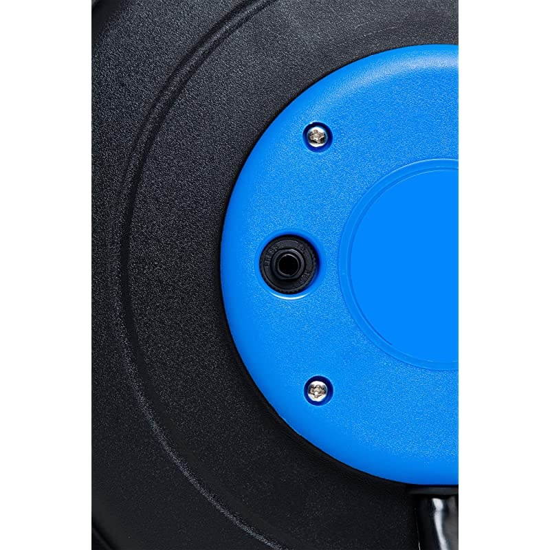 40 Foot Retractable Extension Cord Reel Ceiling or Wall Mount 12 Gauge Blue and Black