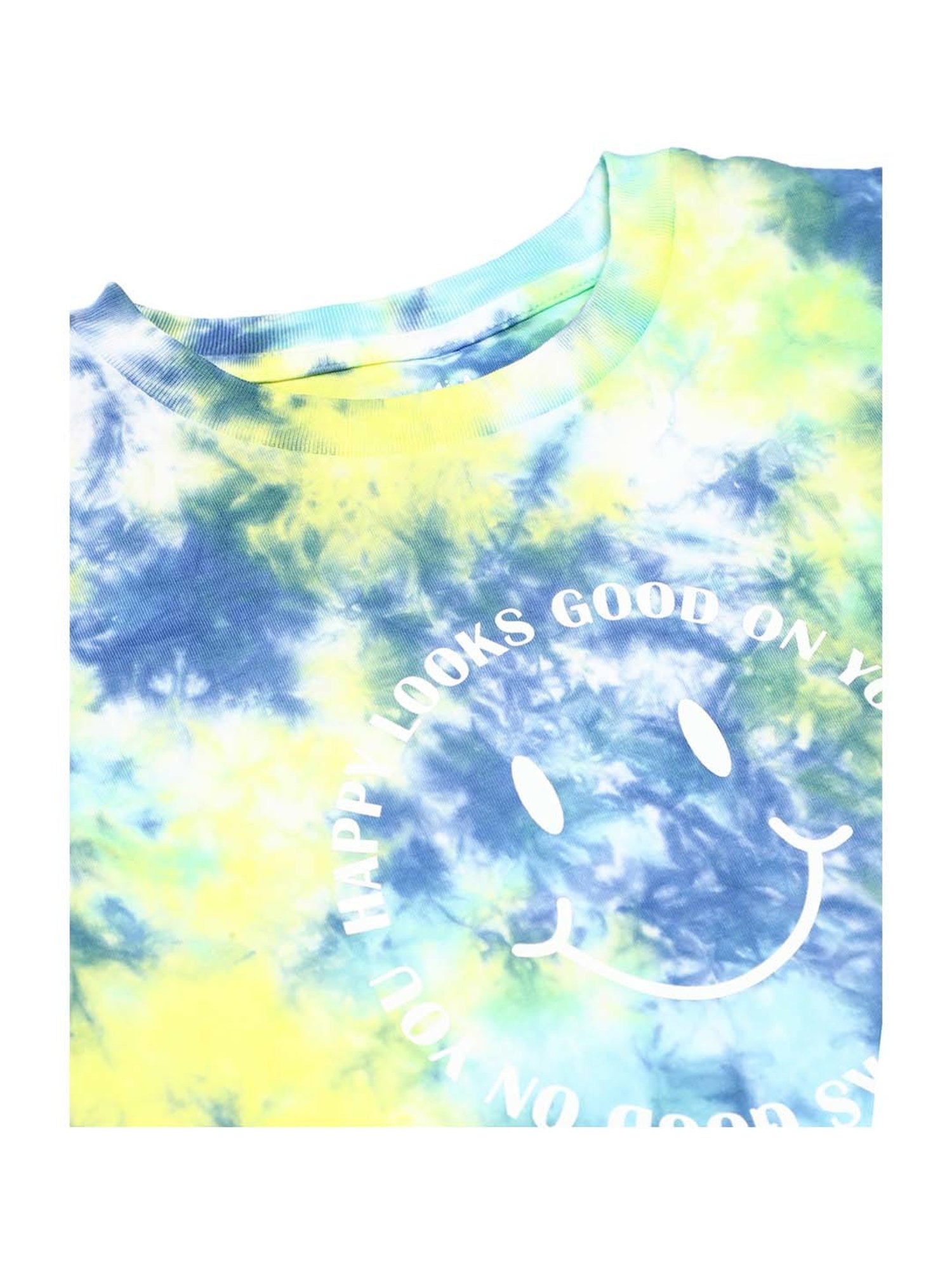 MiArcus Kids Blue & Yellow Cotton Printed T-Shirt