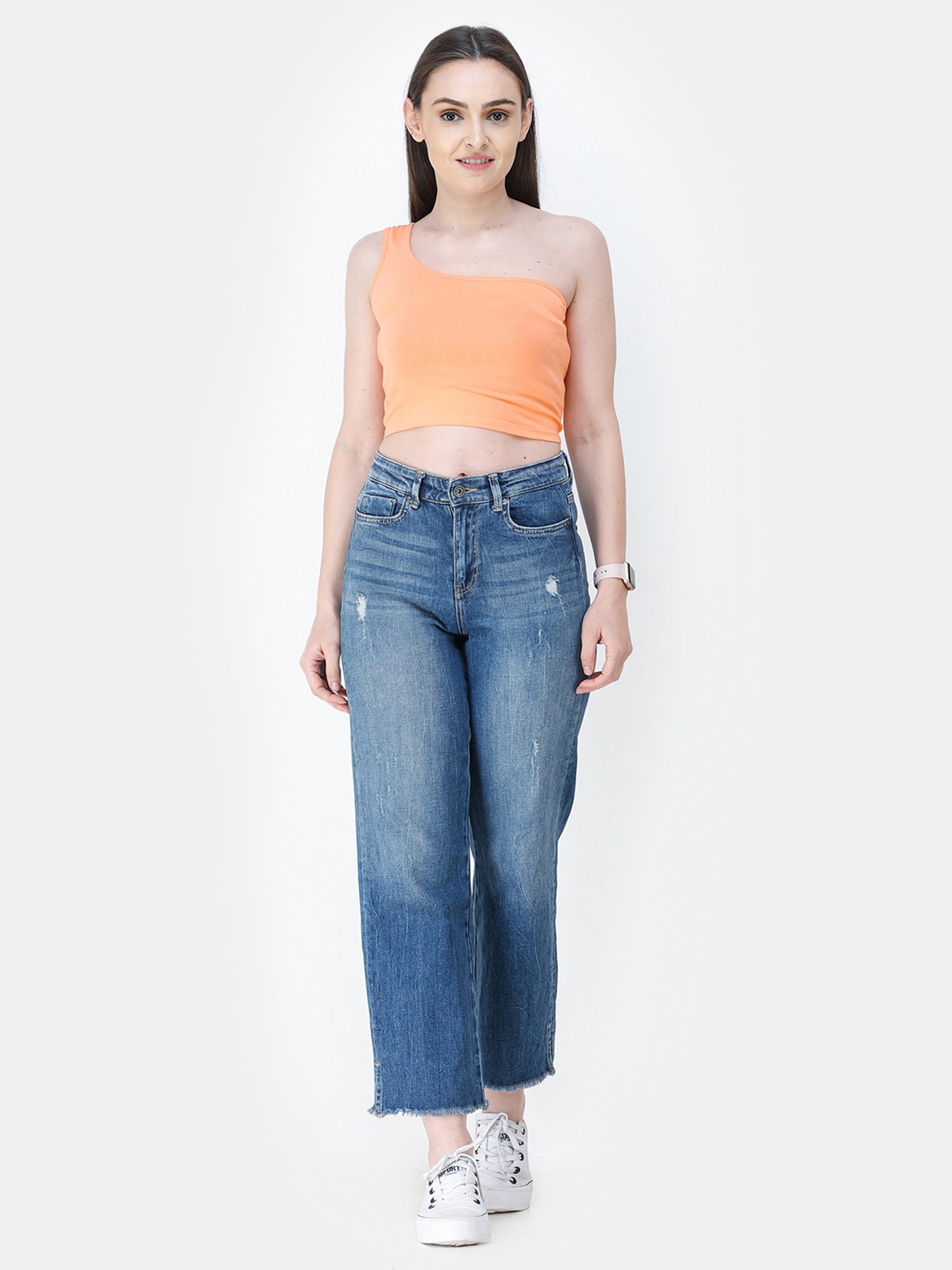 Cation Orange Crop Top