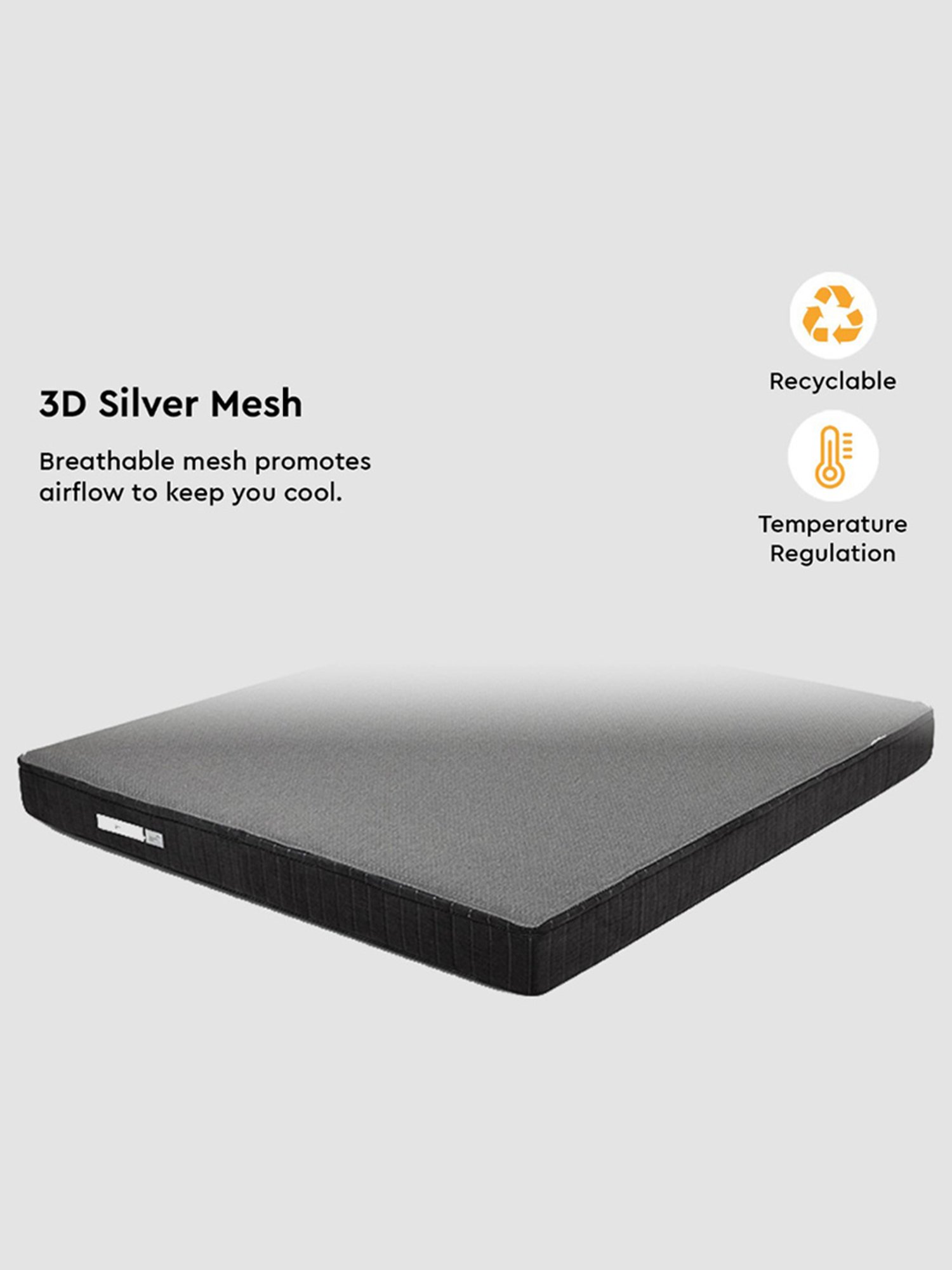 Godrej Interio Air Sense Grey Fabric Queen Bonnell Spring Mattress