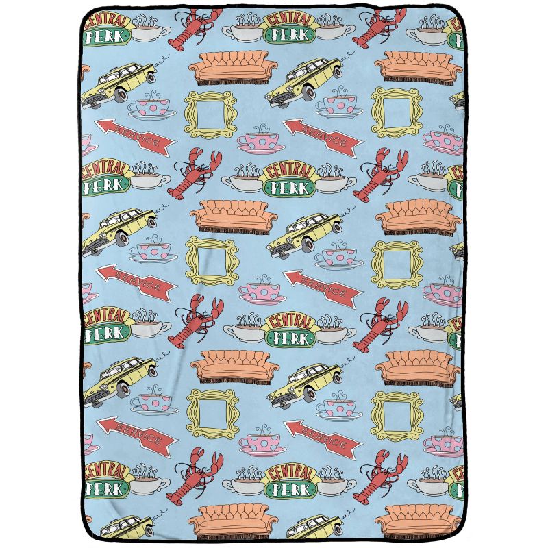 62"x90" Friends Spring Doodle Blanket