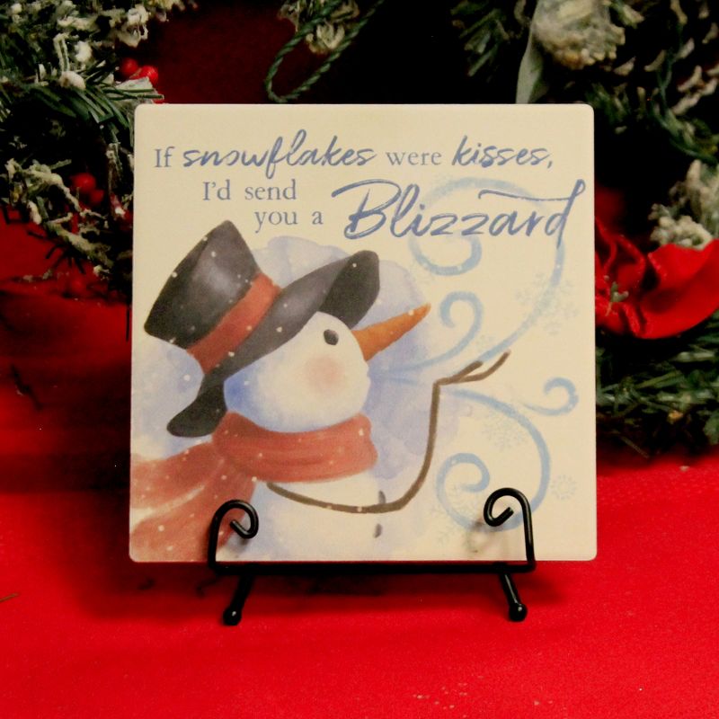 Christmas 6.0" Snowflake Kisses Plaque Snowman Blizzard  -  Decorative Figurines