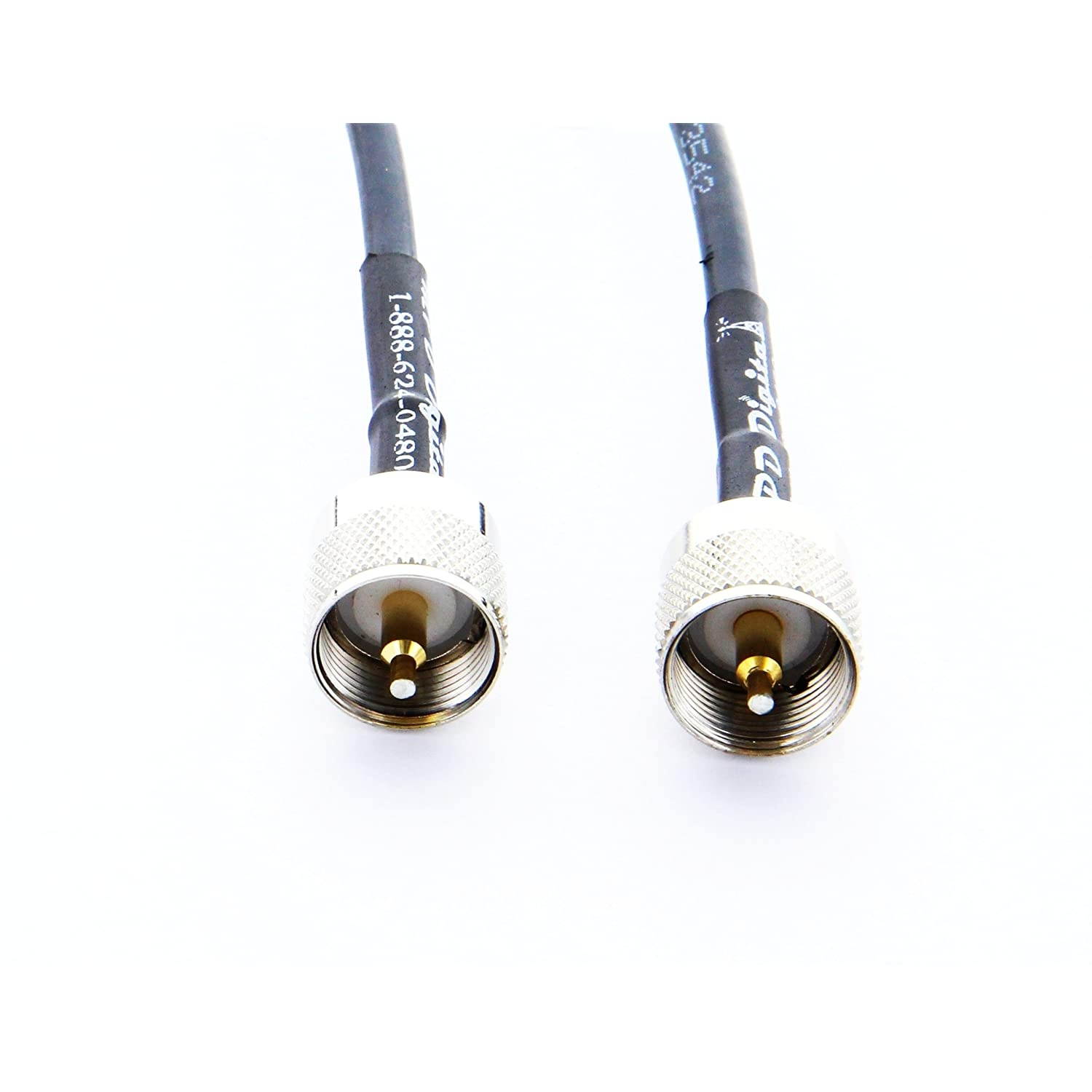 MPD Digital RG58-PL259-PL-259-male-2FT RG58 coaxial cable pigtail jumper with UHF PL-259 male connectors MILSPEC MIL-C-17 RF coaxial cable (2 FT)