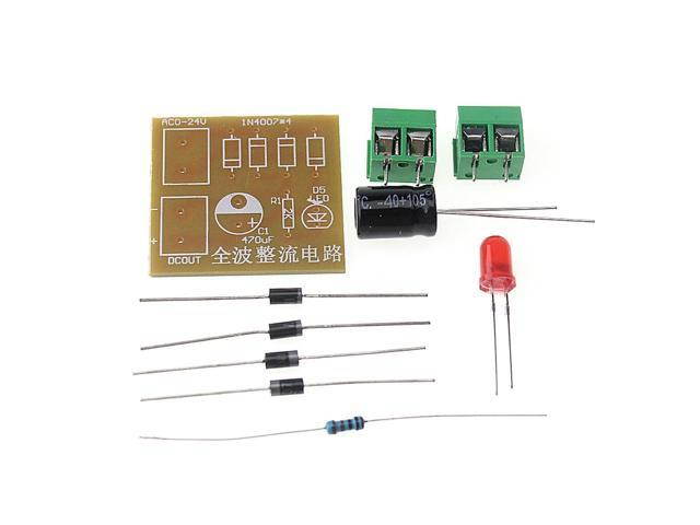 Diy Kit IN4007 bruggelijkrichter AC DC converter volledige golf gelijkrichter printplaat KIT Onderdelen Elektronische suite 5Pcs