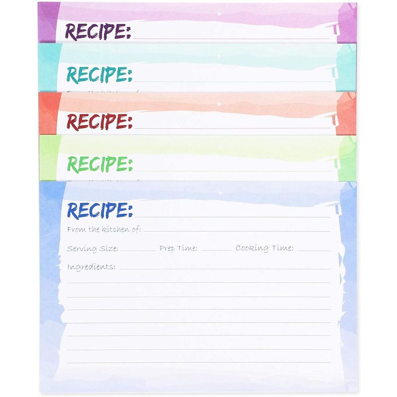 Juvale Acrylic Recipe Box with 60 Cards and 24 Dividers (85 Pieces) 6.5 x 5.5 x 4.8 in