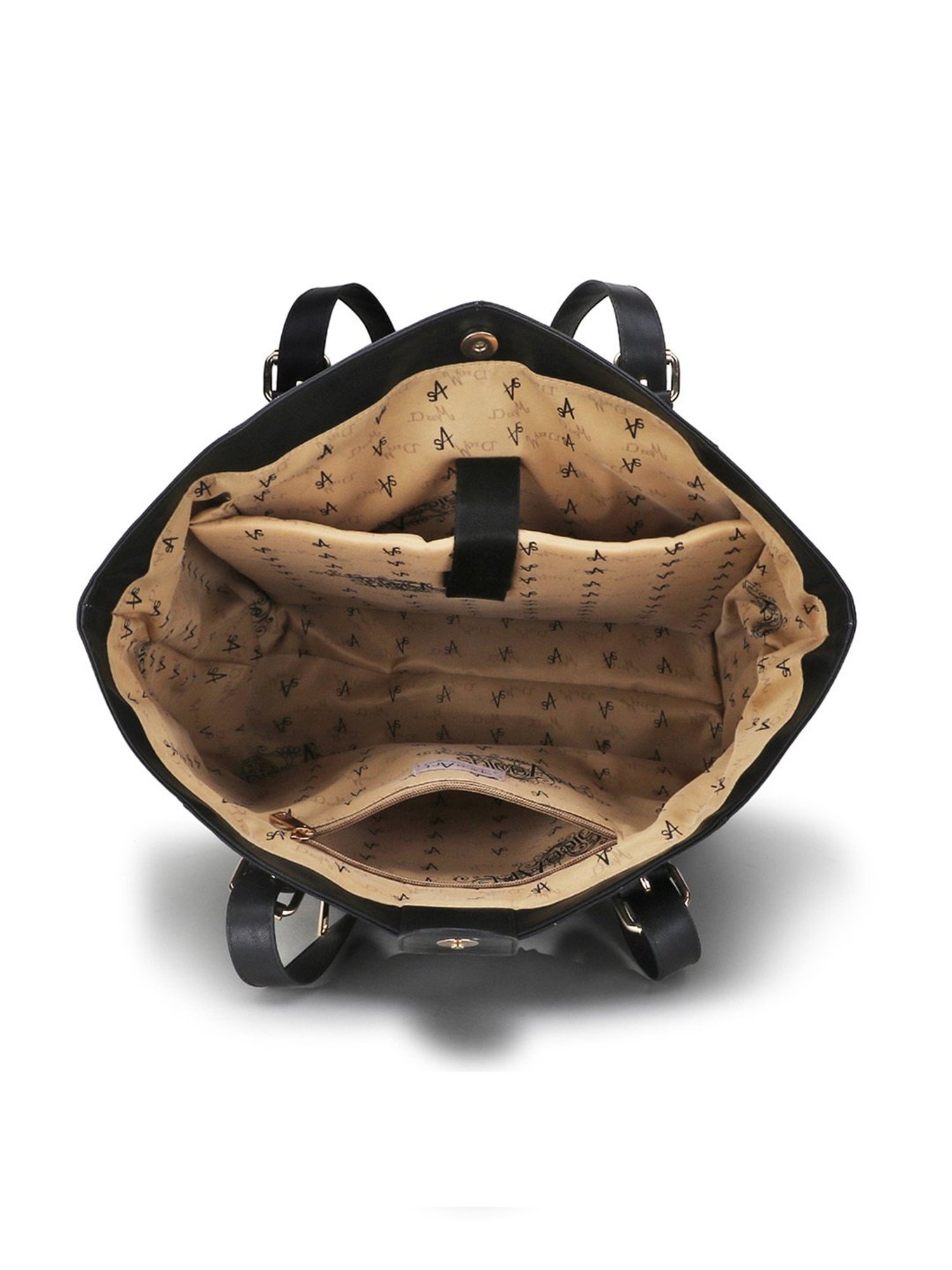 Spice Art Black Solid Large Tote Bag