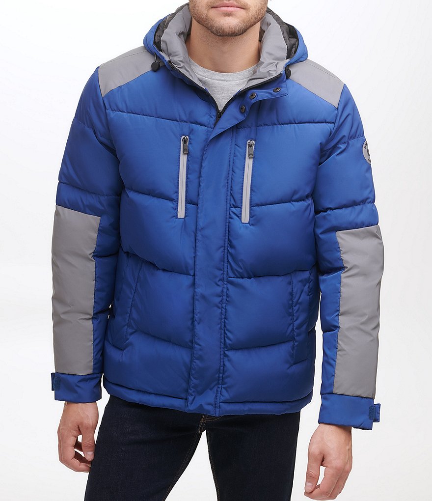 Kenneth Cole New York Long-Sleeve Mixed-Media Hooded Puffer Jacket