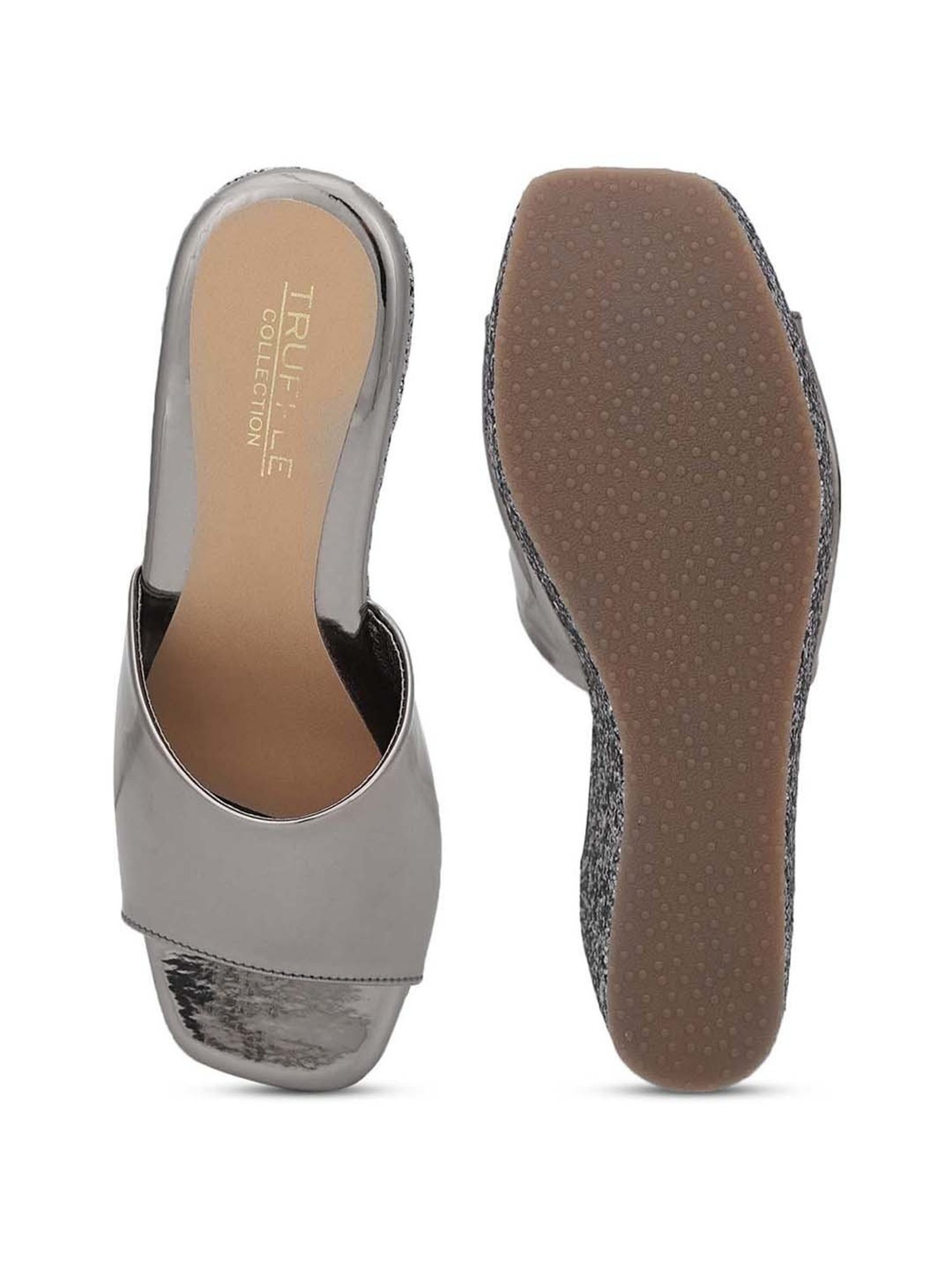 Truffle Collection Women's Pewter Casual Wedges